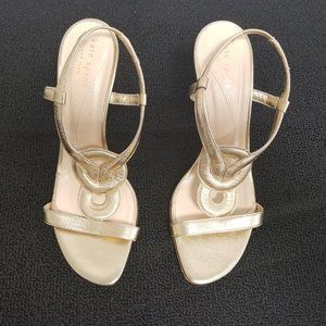 Kate Spade New York Gold 3.5 inch Heels 7.5B Italy